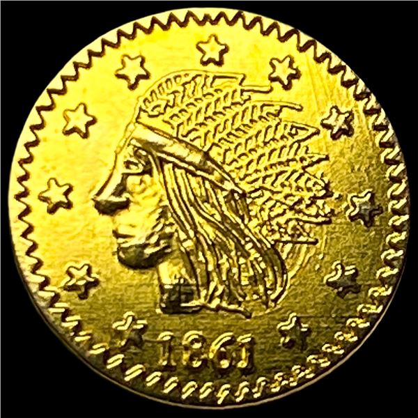 1861 California Gold 1/4 Dollar Token HIGH   GRADE