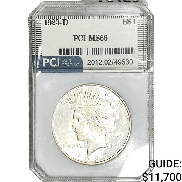 1923-D Silver Peace Dollar PCI MS66