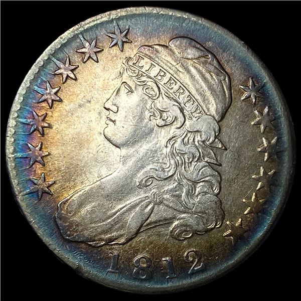 1812 Toned Capped Bust Half Dollar LIGHTLY   CIRCULATED