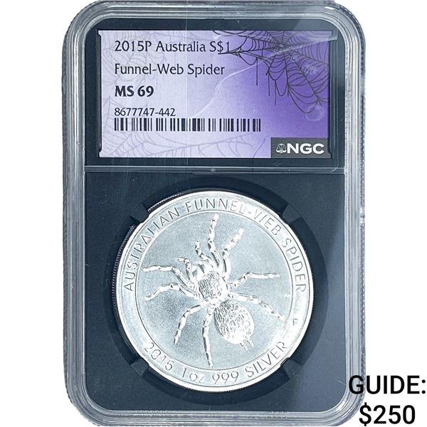 2015 S$1 Australia Funnel-Web Spider NGC MS69