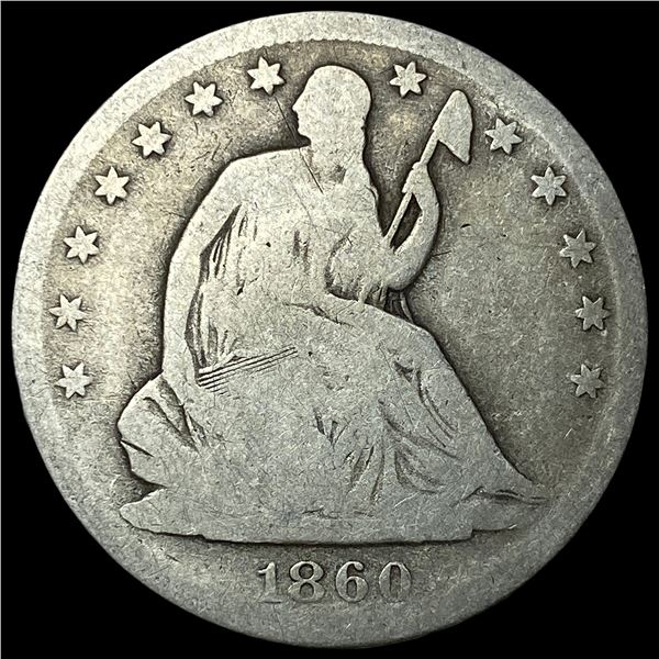 1860-S Silver Seated Liberty Half Dollar   NICELY CIRCULATED
