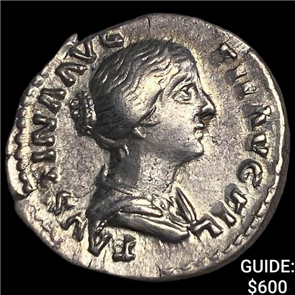 Roman Empire Faustina II 156-161 Silver  Denarius CLOSELY UNCIRCULATED