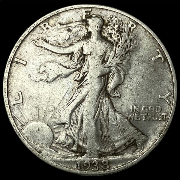 1938-D Silver Walking Liberty Half Dollar   ABOUT UNCIRCULATED