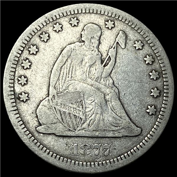 1877-S Silver Seated Liberty Quarter ABOUT   UNCIRCULATED