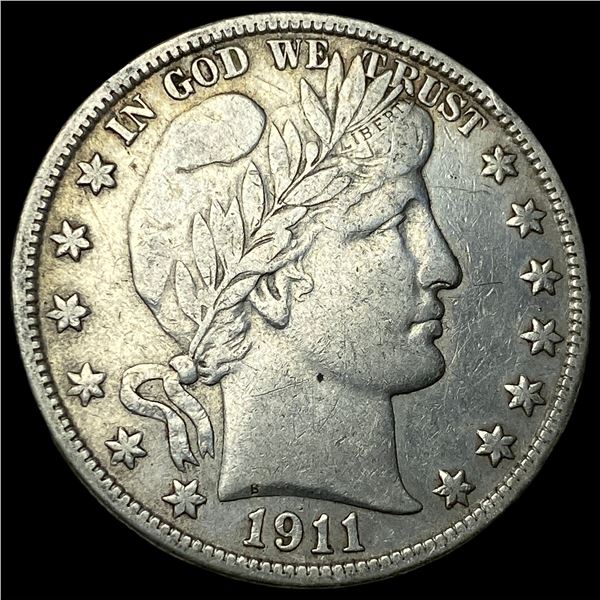 1911-S Silver Barber Half Dollar NEARLY   UNCIRCULATED