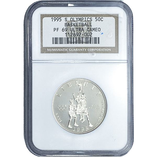 1995-S 50c Olympics Basketball NGC PF69 Ultra  Cameo