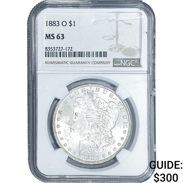 1883-O Morgan Silver Dollar NGC MS63