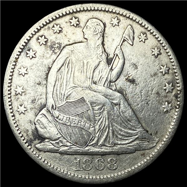 1868-S Silver Seated Liberty Half Dollar HIGH   GRADE