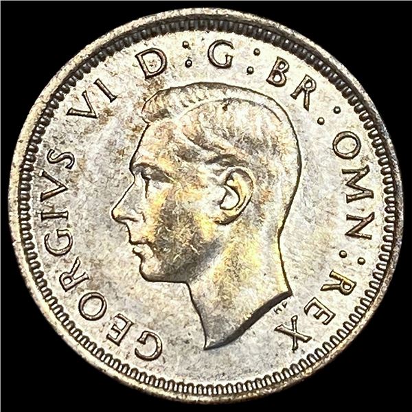 1943 Great Britain Silver 3 Pence HIGH GRADE