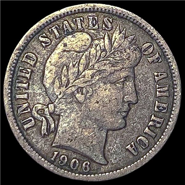 1906-O Silver Barber Dime NEARLY UNCIRCULATED
