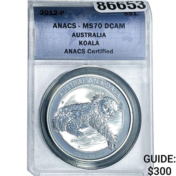 2012 S$1 Australia Koala ANACS MS70 DCAM