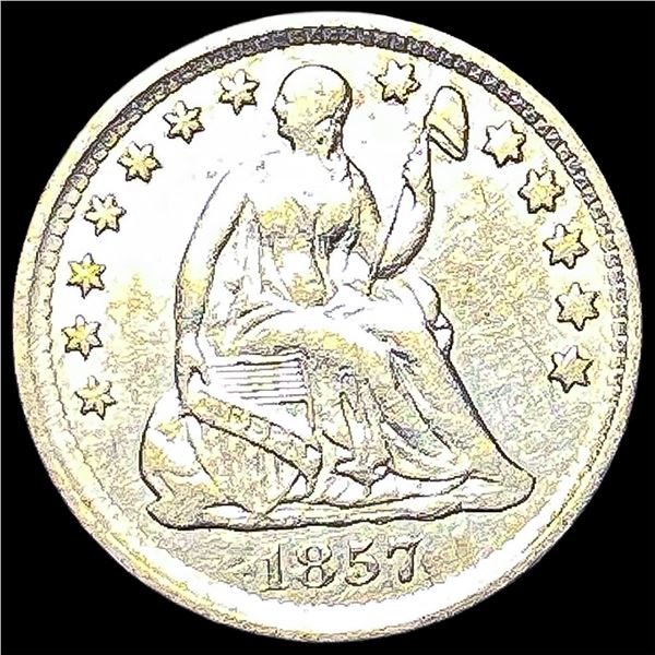 1857 Silver Seated Liberty Hallf Dime CLOSELY   UNCIRCULATED