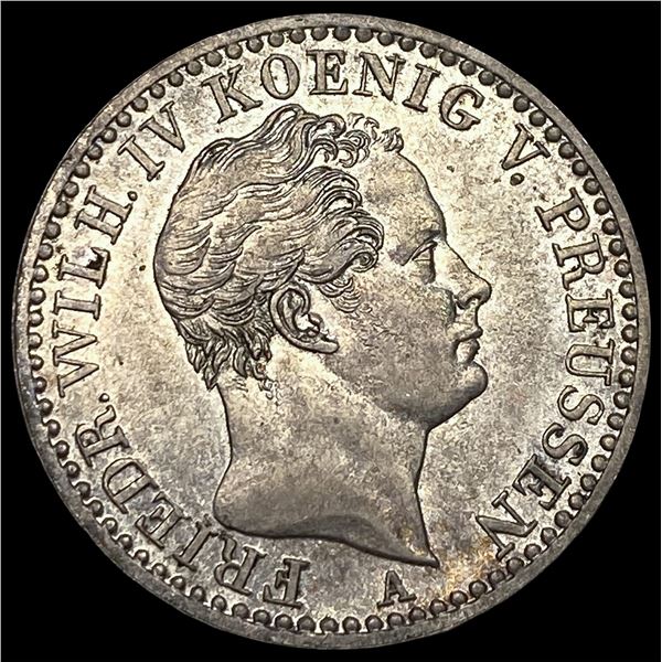 1841 Prussia Silver 1/6 Thaler CLOSELY  UNCIRCULATED