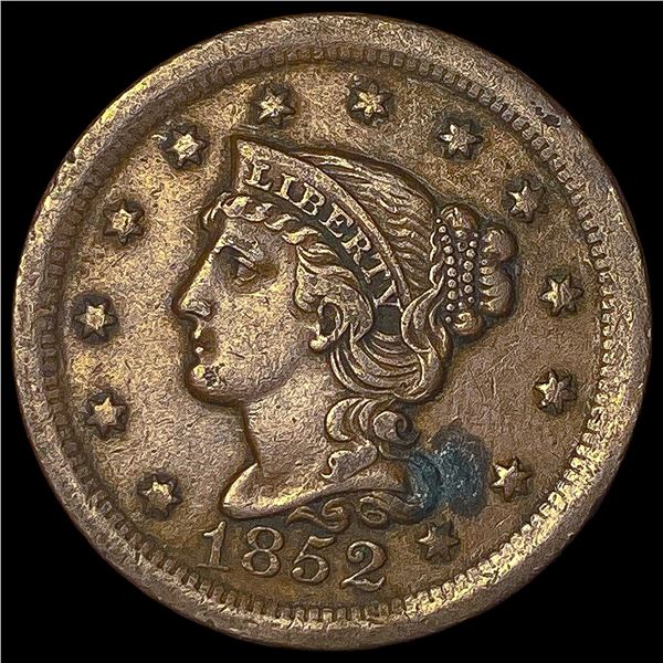 1852 Braided Hair Large Cent NEARLY   UNCIRCULATED