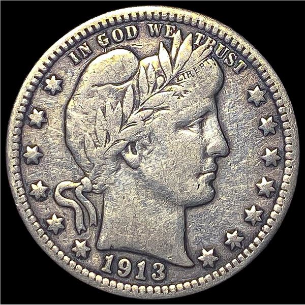 1913 Silver Barber Quarter ABOUT UNCIRCULATED
