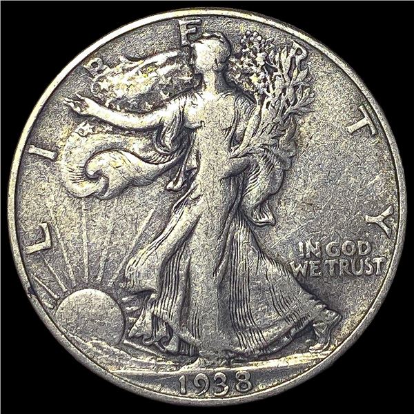 1938-D Silver Walking Liberty Half Dollar   NEARLY UNCIRCULATED