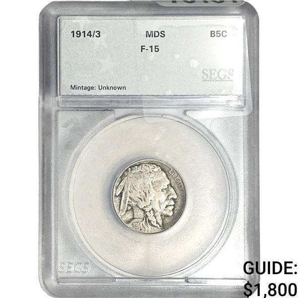 1914/3 Buffalo Nickel SEGS F15