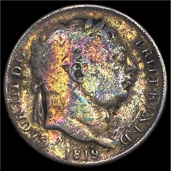 1819 Great Britain Silver 6 Pence LIGHTLY  CIRCULATED