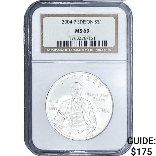 2004 Sliver $1 Edison NGC MS69