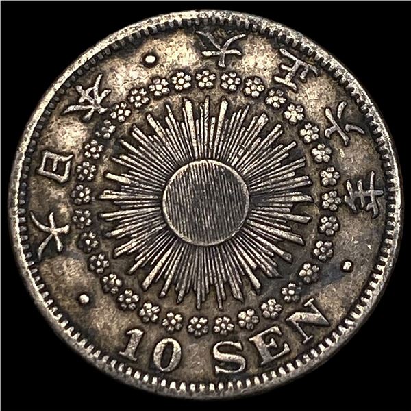 1917 Japan Silver 10 Sen  NEARLY UNCIRCULATED