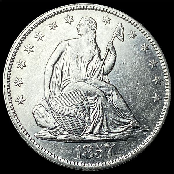 1857 Seated Liberty Half Dollar CLOSELY   UNCIRCULATED