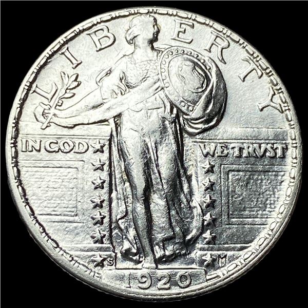 1920-S Silver Standing Liberty Quarter CHOICE   AU