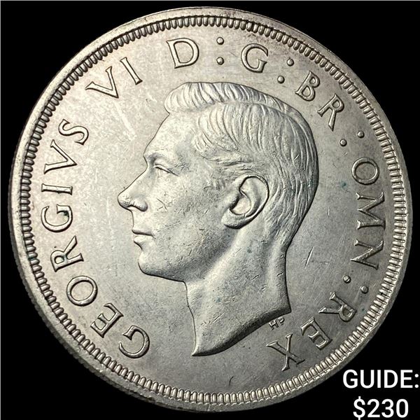 1937 Great Britain Silver Crown CLOSELY  UNCIRCULATED