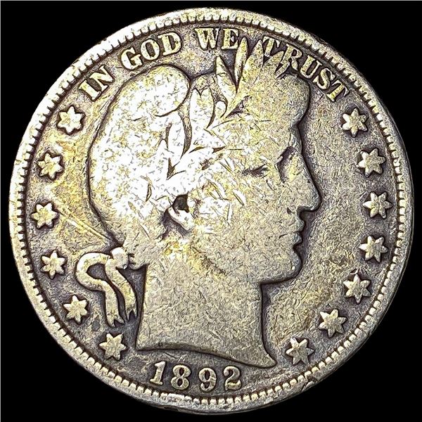 1892 Silver Barber Half Dollar NICELY   CIRCULATED