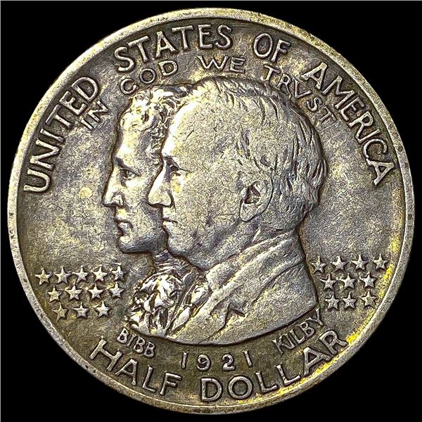 1921 Silver Alabama Centennial Half Dollar   NEARLY UNCIRCULATED