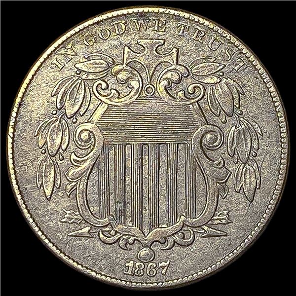 1867 Shield Nickel CLOSELY UNCIRCULATED