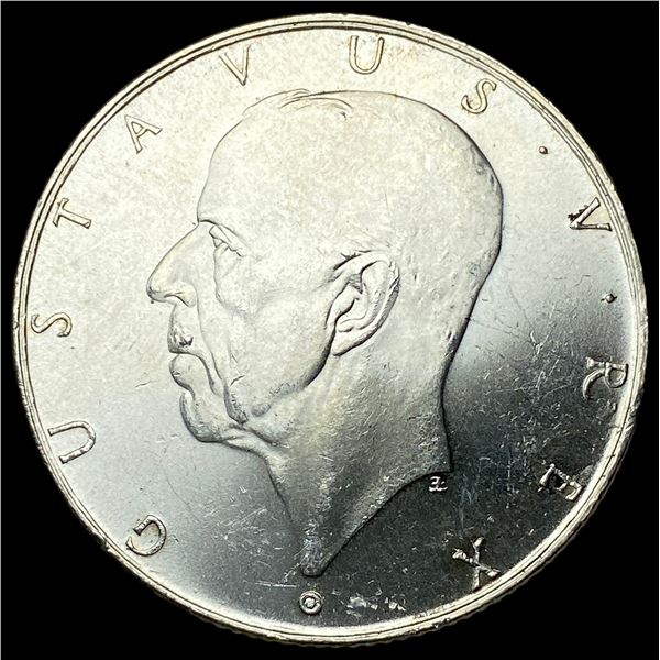 1938 Sweden Silver 2 Kroner UNCIRCULATED