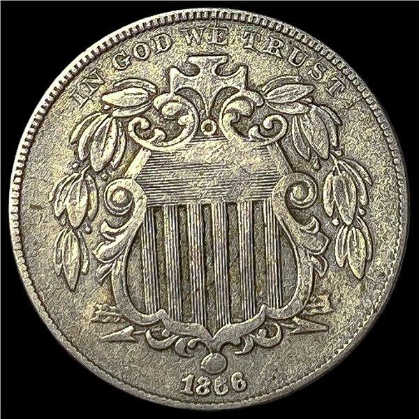 1866 Shield Nickel NEARLY UNCIRCULATED