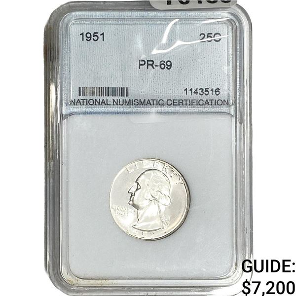 1951 Washington Silver Quarter NNC PR69