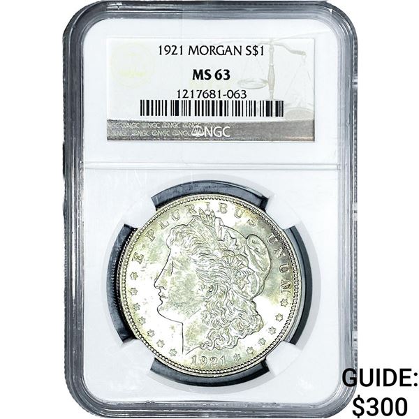 1921 Morgan Silver Dollar NGC MS63