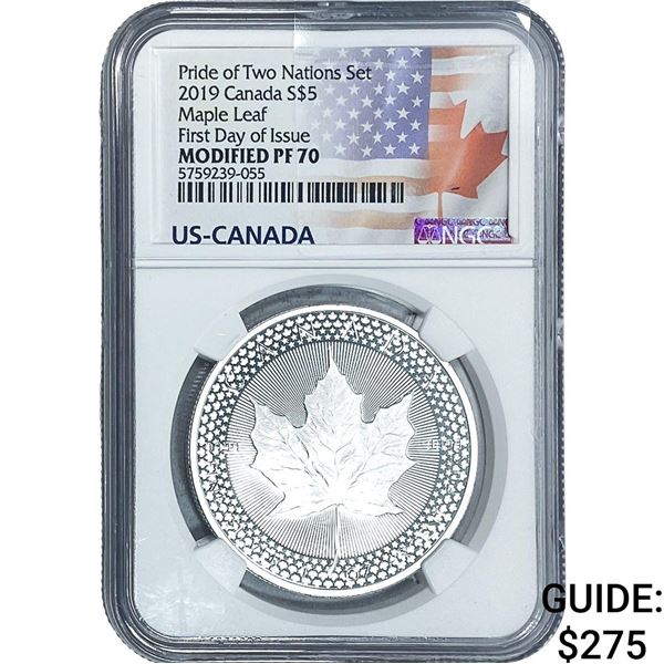 2019 S$5 Canada Maple Leaf NGC PF70