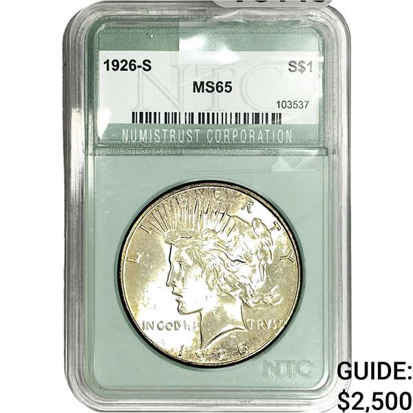 1926-S Silver Peace Dollar NTC MS65
