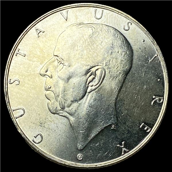 1938 Sweden Silver 2 Kroner UNCIRCULATED