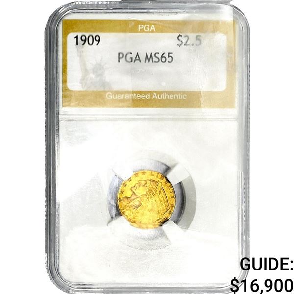 1909 $2.50 Gold Quarter Eagle PGA MS65