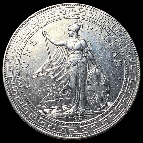 1929 Silver British Trade Dollar CLOSELY  UNCIRCULATED