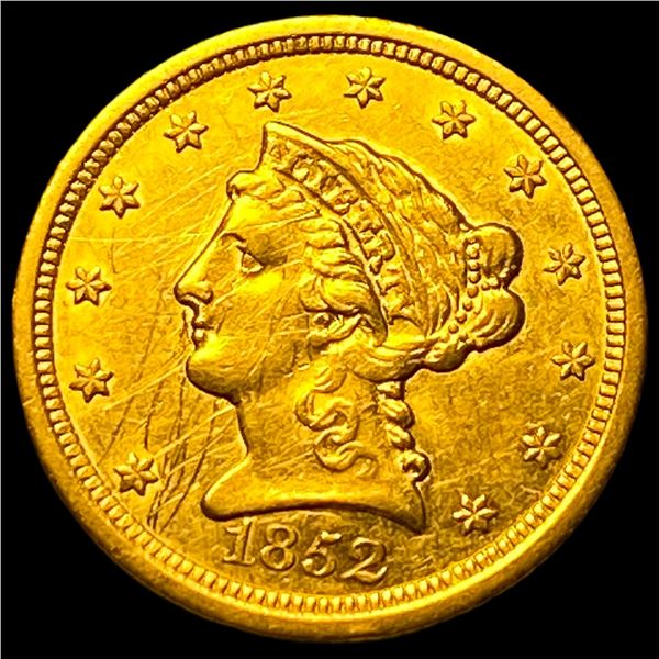 1852-O Gold $2.50 Quarter Eagle CLOSELY  UNCIRCULATED