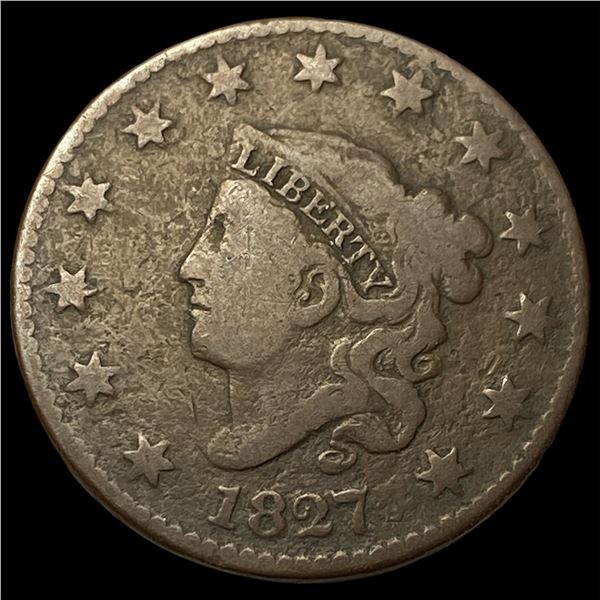1827 Coronet Head Large Cent LIGHTLY  CIRCULATED