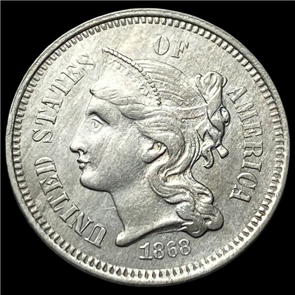 1868 Nickel Three-Cent Piece CLOSELY  UNCIRCULATED