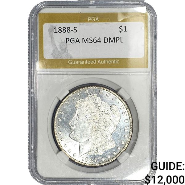 1888-S Morgan Silver Dollar PGA MS64 DMPL