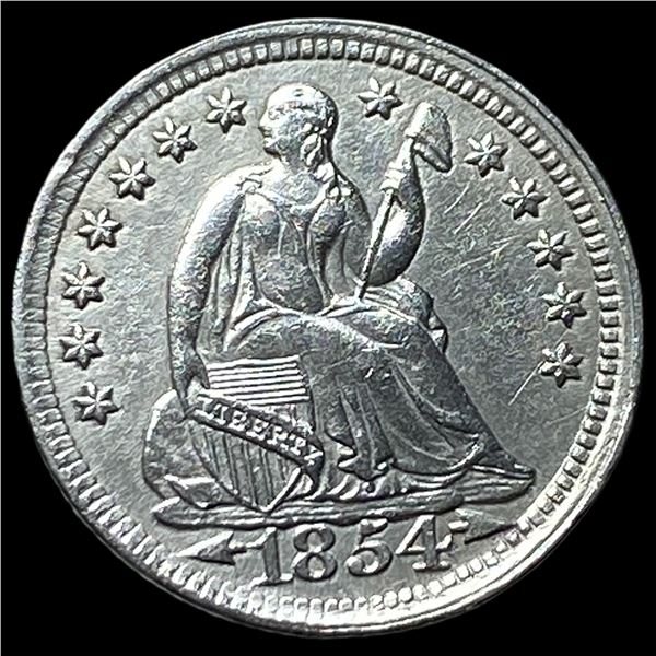 1854 Arrows Silver Seated Liberty Half Dime  CLOSELY UNCIRCULATED
