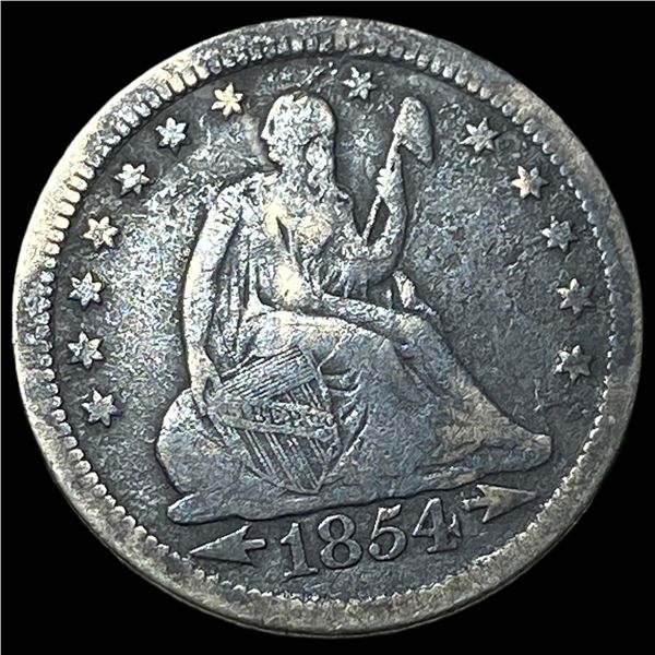 1854 Arrows Seated Liberty Quarter LIGHTLY  CIRCULATED