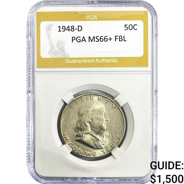 1948-D Franklin Half Dollar PGA MS66+ FBL