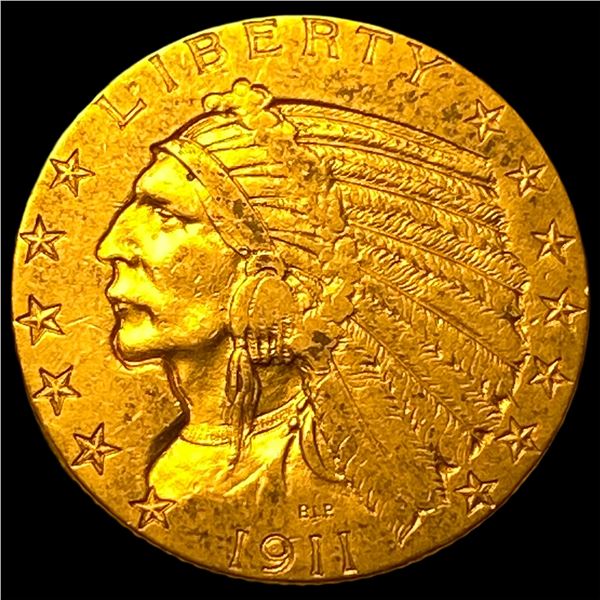 1911 Indian Head Half Eagle $5 Gold CLOSELY  UNCIRCULATED