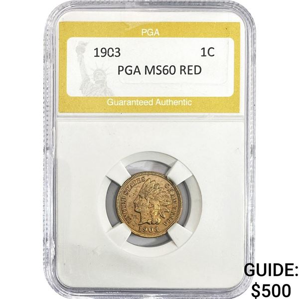1903 Indian Head Cent PGA MS60 RED