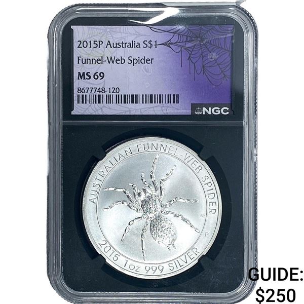 2015 S$1 Australia Funnel-Web Spider NGC MS69