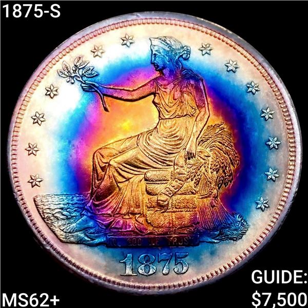 1875-S Silver Trade Dollar UNCIRCULATED +
